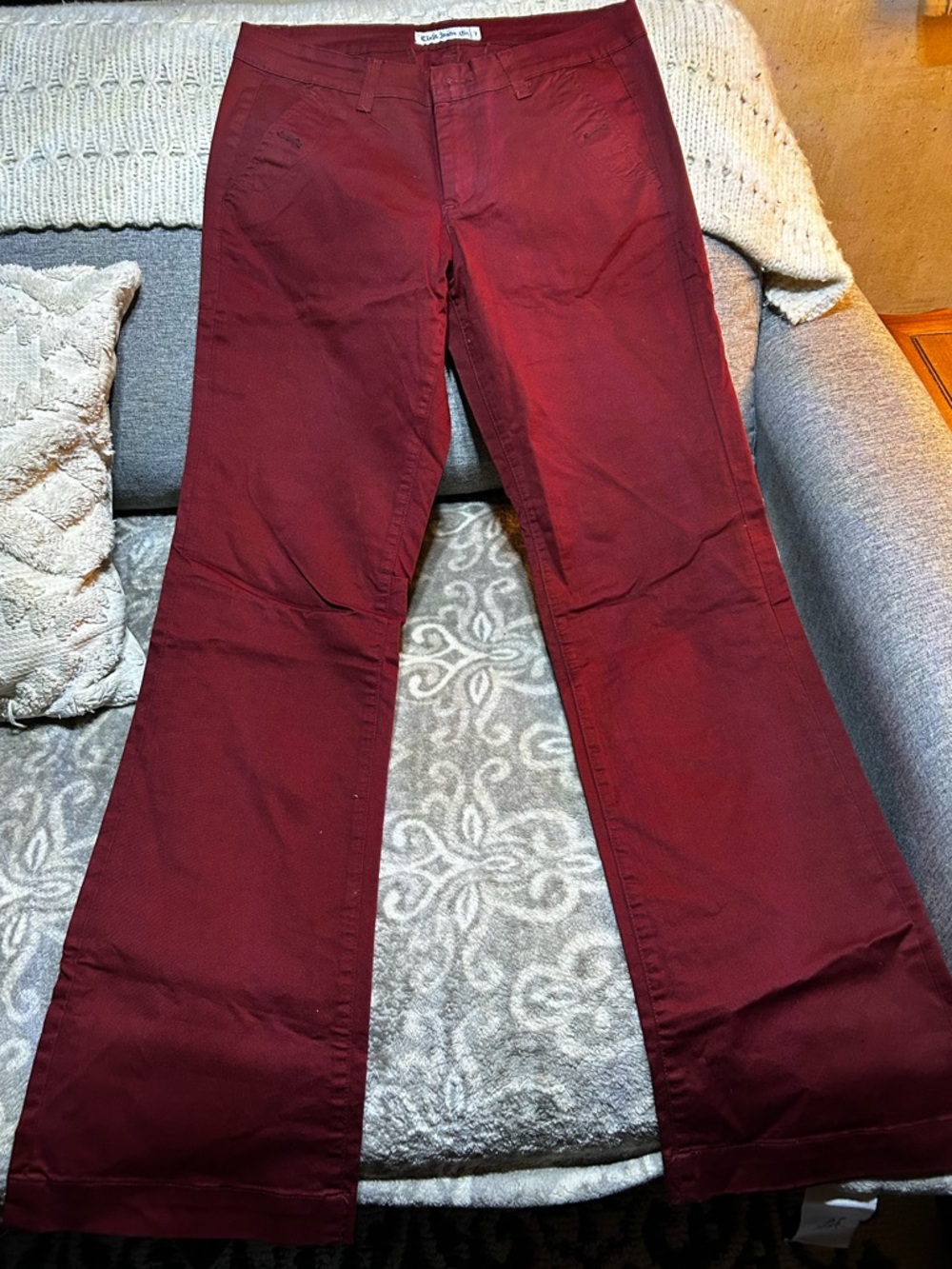 Y2K Vintage Cielo Deep Maroon Flare Jeans